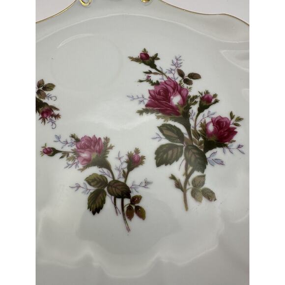 Vintage MOSS ROSE by Green China 8" Hand Painted Tea/Snack Plate Japan - Picture 3 of 6